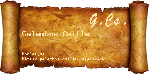 Galambos Csilla névjegykártya